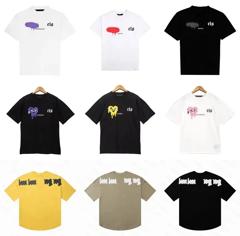 Desiger Mann T-Shirts Baumwolle Spray Herz Buchstabe Baumwolle Rundhalsausschnitt Kurzarm Sommer Flut Herren Damen Frühling