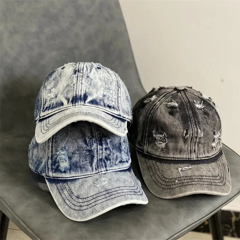 Men Denim Cap Vintage Washed Denim Baseball Cap Distressed Jean Hat For Men  Women, Casual Hip Hop Style, Adjustable Blank Dad Hat