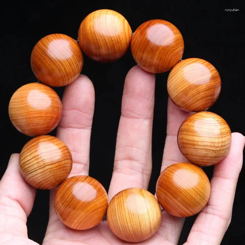 Bangle High Quality Natural Sandalwood Handmade Bracelet Men's Large 30mm Rosary Wood Bead