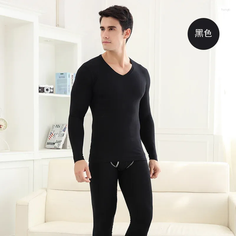 Thermo-Unterwäsche für Herren, Fitness-Unterhosen und Unterhemden, Thermo-Tight-Sets, lange Unterhosen, dünn, einfarbig, Basic