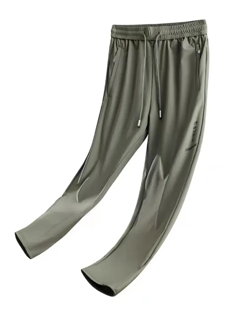 Pantalon de survêtement droit pour hommes, respirant, en Nylon, extensible, Long, décontracté, grande taille, nouvelle collection été 2023