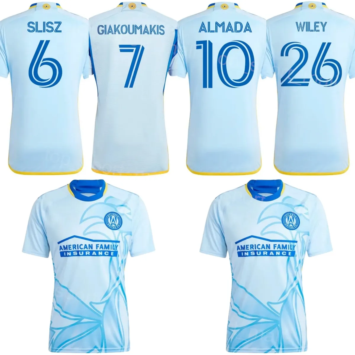 2024 2025 Voetbal Atlanta United FC Jerseys 7 GIAKOUMAKIS 10 ALMADA 26 WILEY 6 SLISZ 11 LENNON 28 WOLFF 9 LOBJANIDZE 20 MOSQUERA 16 SILVA Voetbalshirttenues Uniform