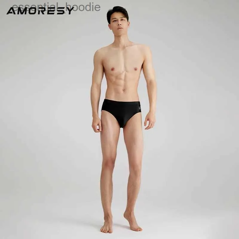 Underpants AMORESY Eros Series mens Underwear Solid Color Shiny Breathable Sports Ice BriefsC24315