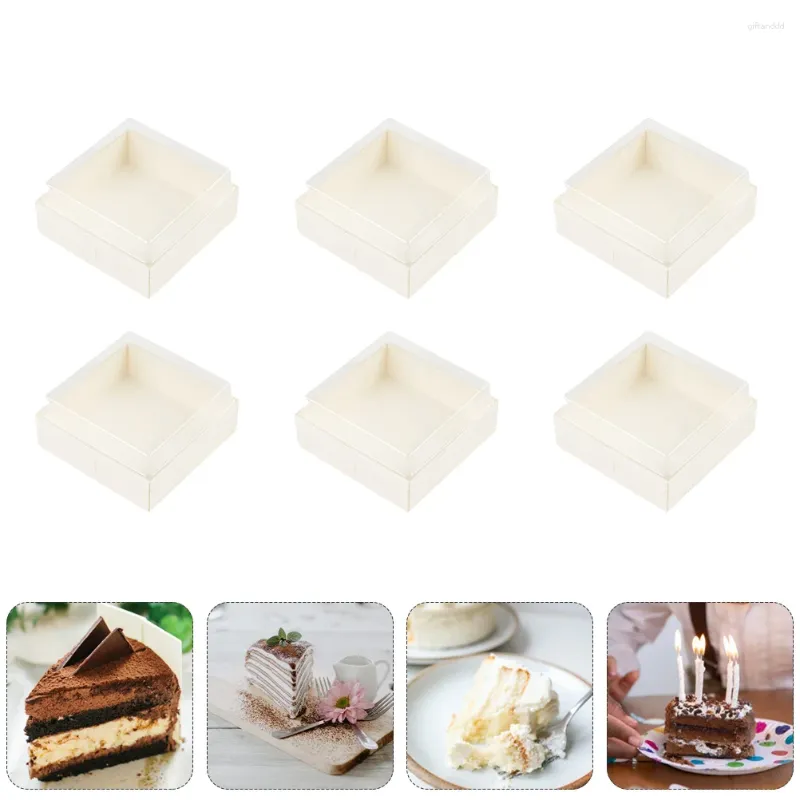 Recipientes descartáveis para embalagem de bolo, bandeja para cupcake, pão, hambúrguer, recipiente com capa transparente, lembranças para festa de casamento