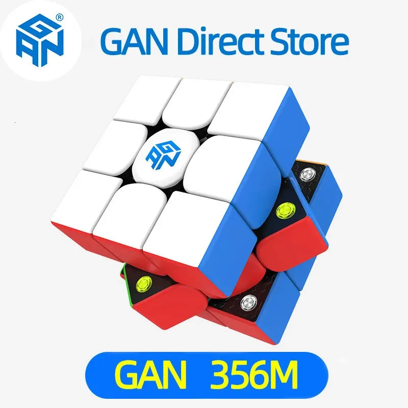 Gan 356 m cubo de velocidade magnética adesivo sem adesivos gan 356m 3x3 speedcube 3x3x3 cubo mágico profissional gan356 brinquedos magnéticos para crianças 240304