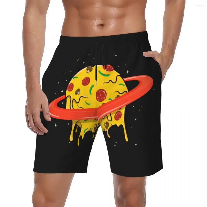 Men's Shorts Cartoon 3d Printed Gym Summer Food Pizza Hawaii Beach Man Sports Surf Quick Dry Pattern Swimming Trunks