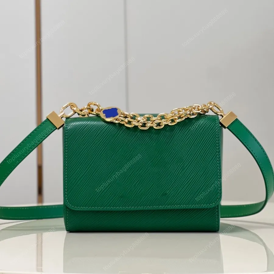 Top sacos de ombro bolsas de luxo bolsas crossbody saco designer bolsa de alta qualidade 22cm água ondulação saco verde moda luxo cadeias saco caixa de presente embalagem saco senhora