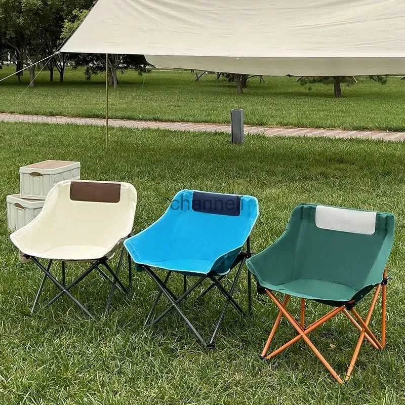 キャンプ家具ホット販売屋外ムーンチェアマルチパーで利用可能折りたたみ可能なポータブルキャンプアウトドアレジャーバックレスト折りたたみ椅子YQ240315