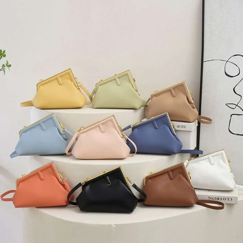 Winkel Fabriek Groothandel Tas 2024 Textuur Nieuwe Mode Effen Kleur Clip Eenvoudige Kleine Geurstijl Eén Schouder Crossbody