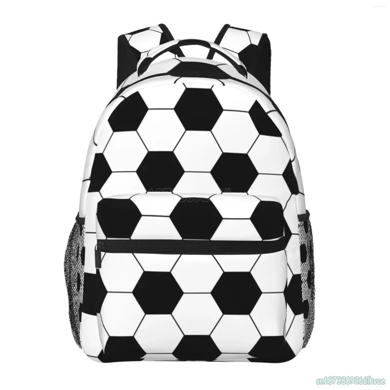 Ryggsäck fotbollsmönster ryggsäckar sport fotboll rese väska unisex casual bärbar dagpack middle college skolskola bokväskor för student