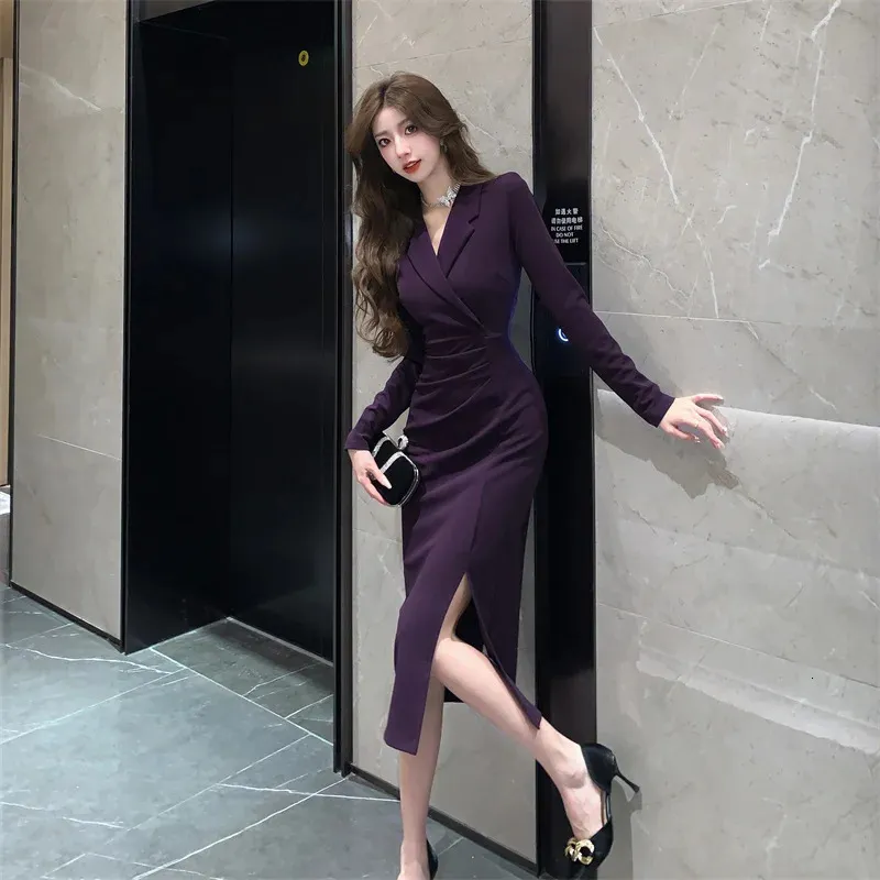 Elegant High Waist Solid Long Sleeve dark purple dress for Weddings, Parties, and Special Occasions - Women's Fashion Clothing (240313) Elegant High Waist Solid Long Sleeve dark purple dress for Weddings, Parties, and Special Occasions - Women's Fashion Clothing (240313)