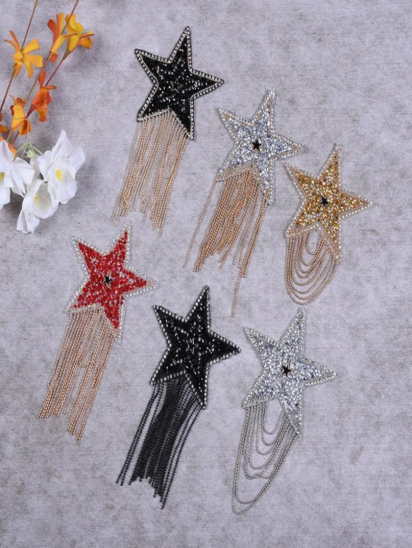 Tassel Sequin Star Applique Patch Iron Iron na łatach do worków na odzież worki kapelusze naklejki 1902367