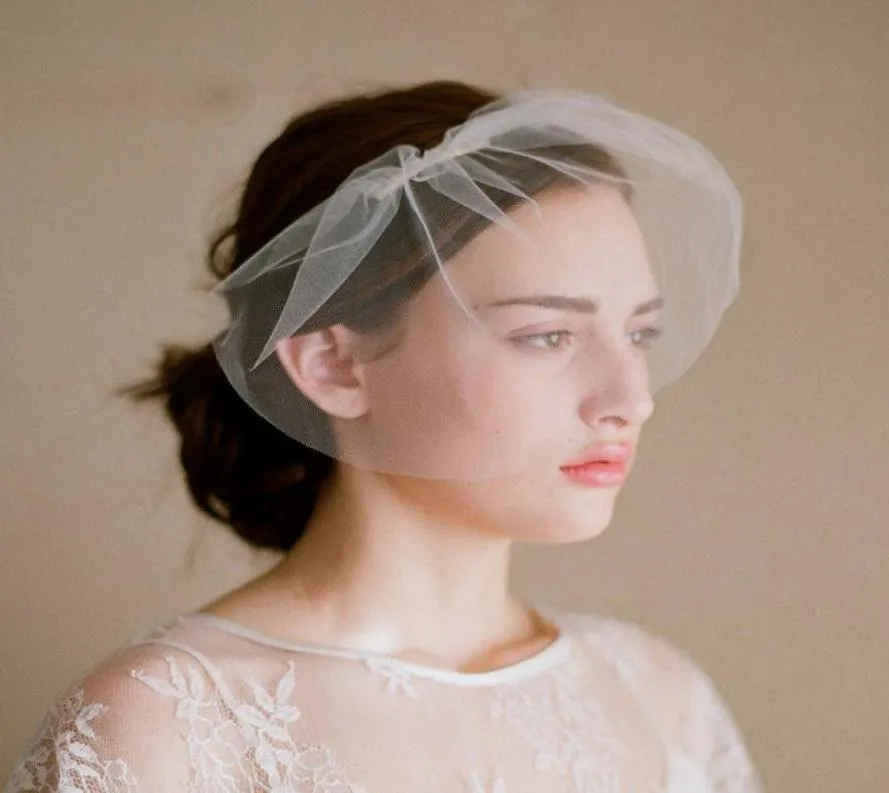 Twigs Honey Birdcage Wedding Veils Face Blusher Wedding Hair Pieces One Layer Short Bridal Headpieces Bridal Veils V0129540245