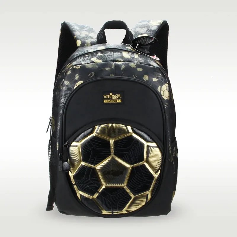 Australia Original Smiggle Golden football backpack childrens backpack fashion versatile childrens bag 7-16 years 16 inch 240305