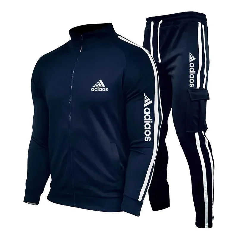 Mens Tracksuits Men Sets Sweatshirtsweatpants Tracksuit Zipper Stand Collar Sports Suit Jogging Fitness Men Clothing 240313