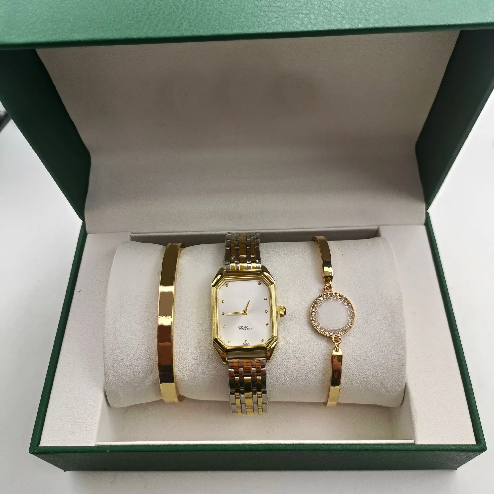 Novo relógio casual quadrado feminino com movimento automático de quartzo, pulseira de aço inoxidável, mostrador elegante, presente de aniversário, com caixa