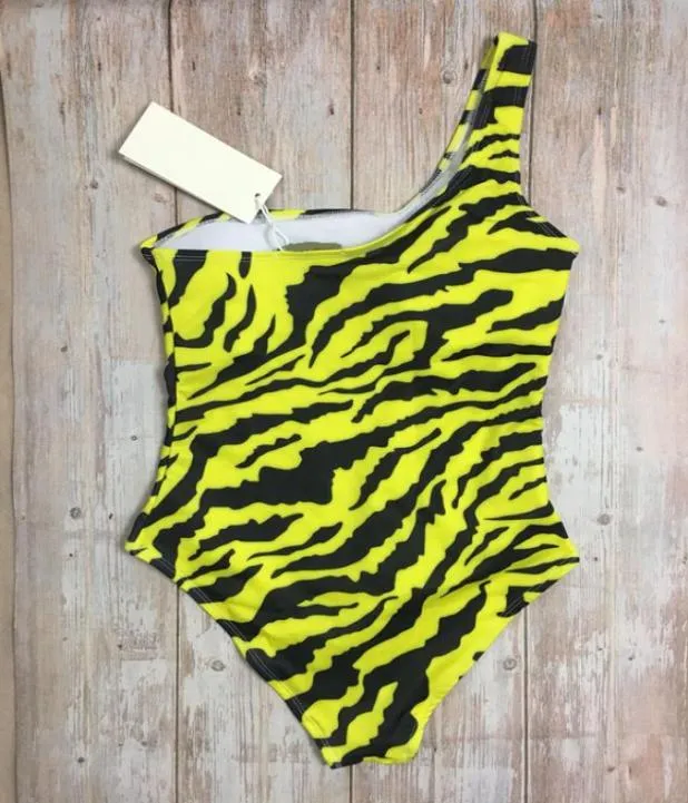 Swimsuit Bikini Set Women Cheetah Flower Print Onepiece Swimwear Fast Bathing Suits Sexy1392385