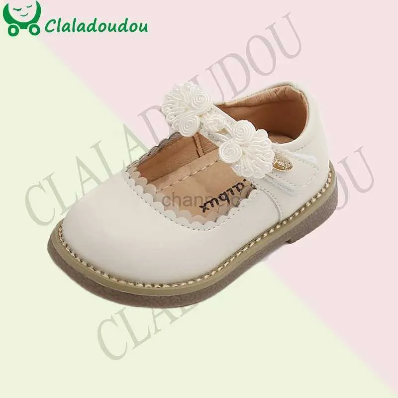 First Walkers Claladoudou lacquered shoes for girls newborn classic dress for birthday party wedding with frills monochrome brown shoes 240315