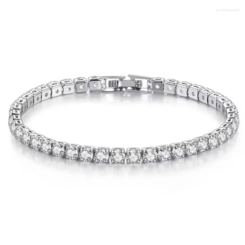 Bracelet en argent Sterling S925 avec pierres précieuses en cristal créé, breloque de mariage, bijoux fins, vente en gros