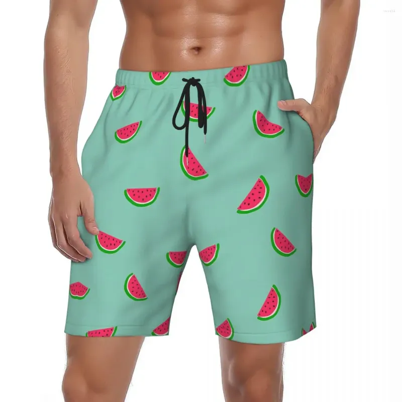 Men's Shorts Summer Gym Man Watermelon Print Running Surf Fashion Printed Beach Classic Breathable Trunks Plus Size