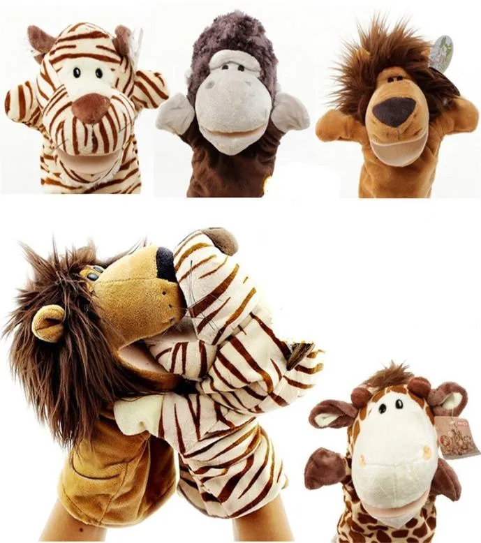 Nouvelle arrivée en peluche animaux marionnettes à main mignon tigre vache mouton Lion lapin singe jouet enfant enfants cadeau 1007 X22108898