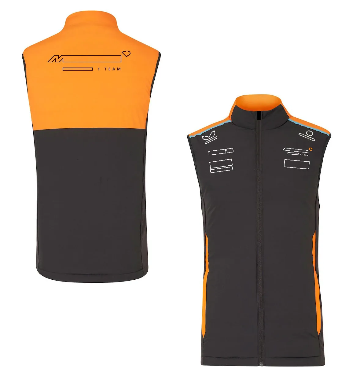 F1 2024 Team Gilet Unisex Formel 1 Weste Weste Jacke Racing Stehender Hals Atmungsaktive Weste Große, lockere Jacke mit durchgehendem Reißverschluss