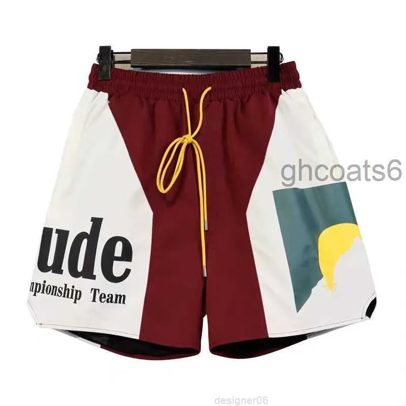 Projektant męski Shorts Krótkie szorty Rhude Summer Fashion Beach Spodnie Wysokiej jakości Streetwear Red Blue Black Purple P PV84 SP6R 7N2S