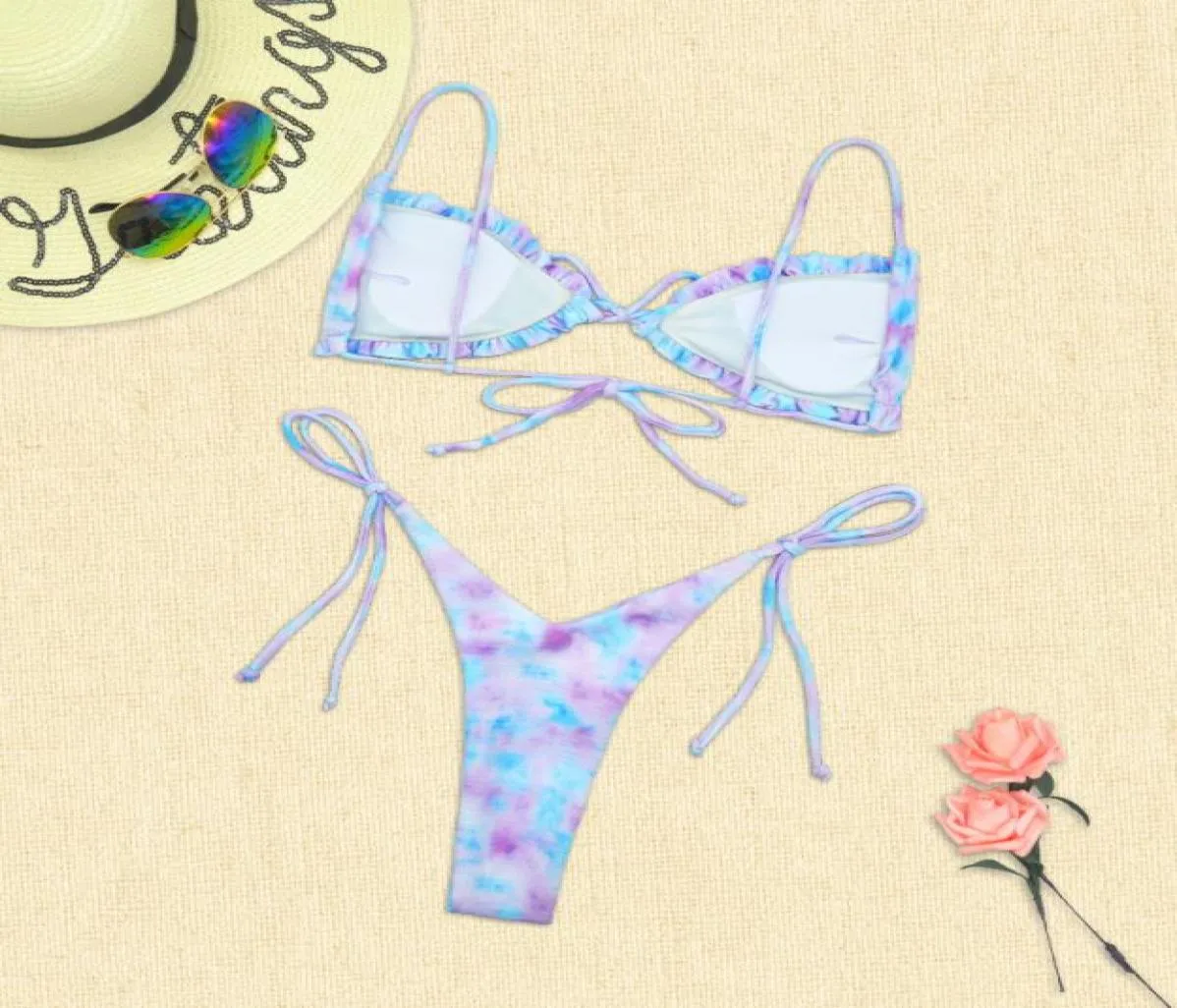 Mini Vikinis Push Up Tanga Bikini Set 2021 Summer Bathing Suits Kvinnliga badkläder 2 -stycken Baddräkter Sexiga kvinnors strandkläder7202380
