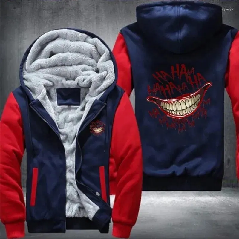 Men's Hoodies Anime Fashion Movie Clown Brand Printed Outdoor Casual Fleece Thicken Jacket Coats WinterHooded Sweatshirts