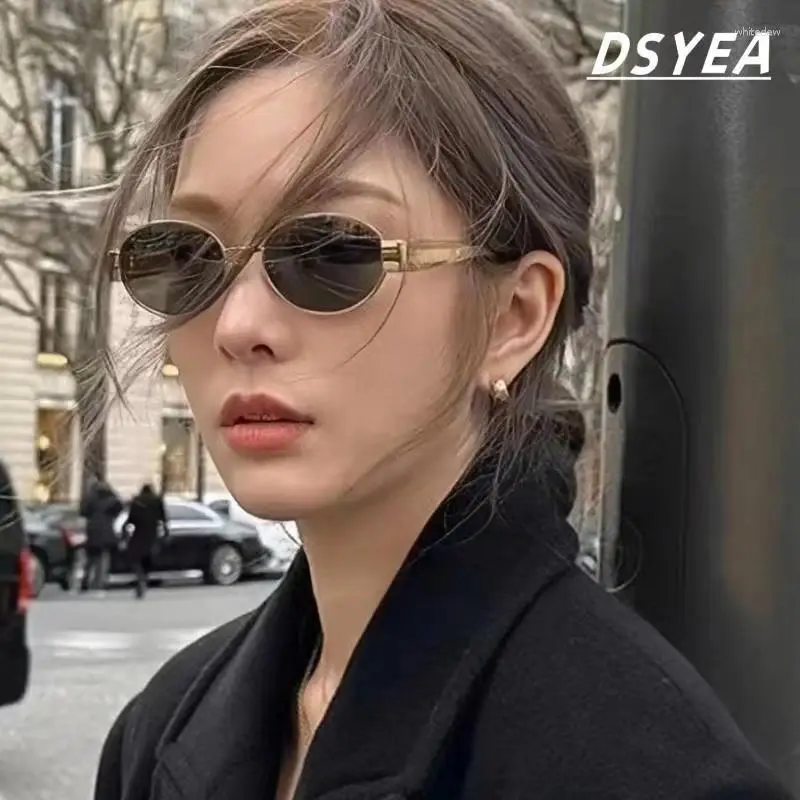 Sunglasses Lnternet Celebrity Style Fashion Women Futurism Super Light Vintage Oval Men Anti-uv Glasses