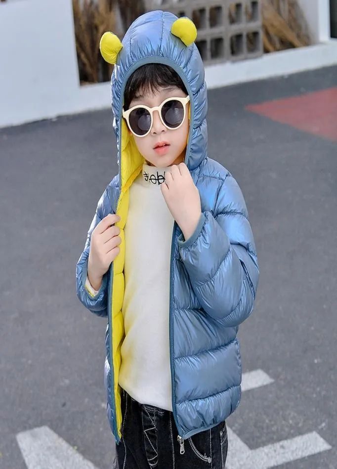 Hipac menino menina casaco de inverno moda brilhante criança jaqueta à prova vento bebê meninos meninas quentes crianças roupas para crianças snowsuit 201305143