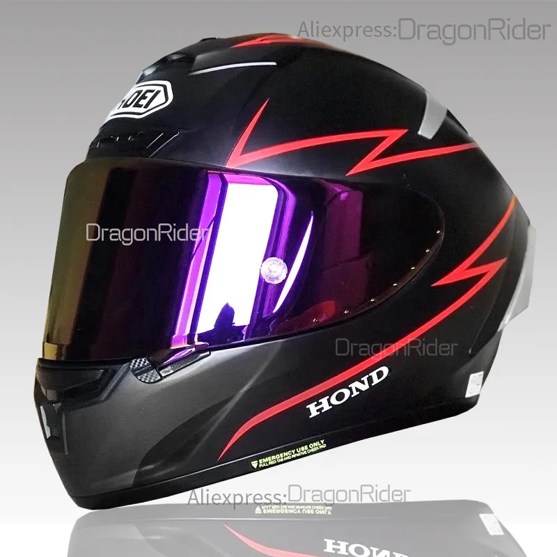 Full Face Shoei X14 X-Fourteen Black Hon Da Motorcykelhjälm Anti-dimma Visor Man Riding Car Motocross Racing Motorcykelhjälm