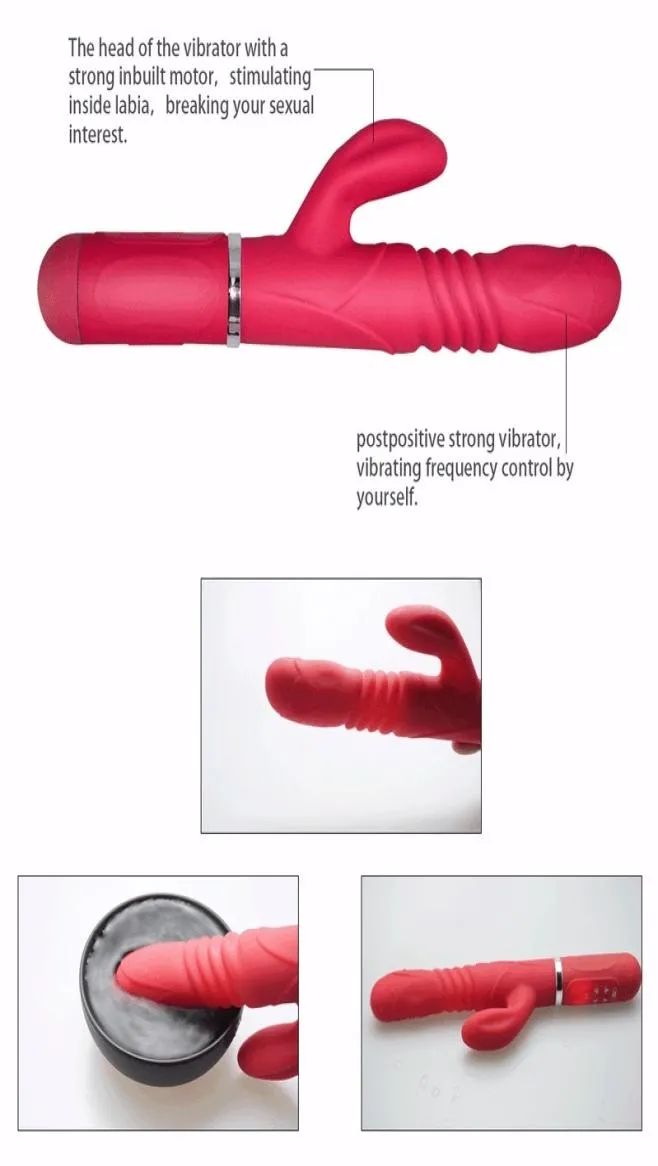 36 Plus 6 Modes Silicone Rabbit Vibrator 360 Degrees Rotating and Thrusting Spot Dildo Vibrator Adult Sex Toys1046493