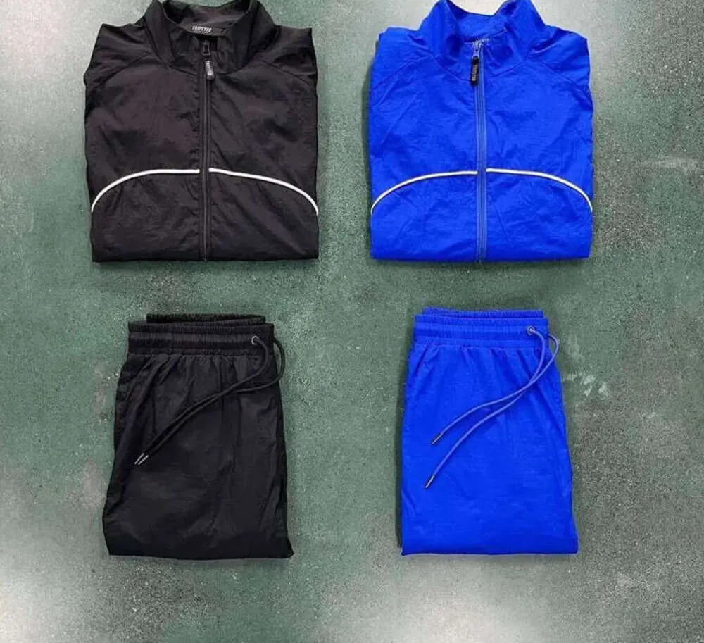 6HSS Trapstar Jacket Tracksuit Men Irongate Shell Suit 2.0 Wersja niebieska i czarna 1to 1 haftowane literę kobiety rozmiar xs-xl 2024
