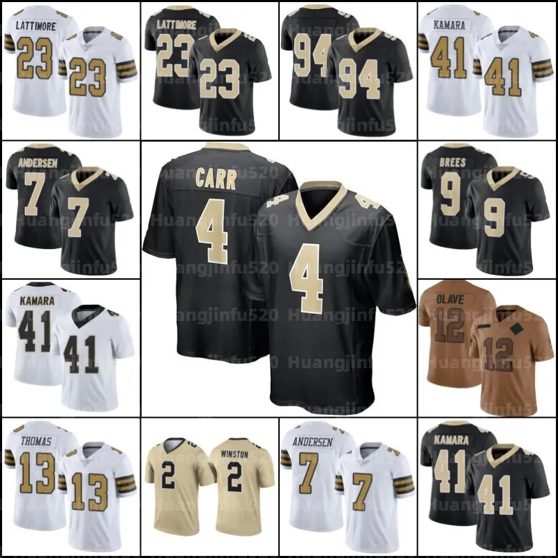 Derek Carr Alvin Kamara Football Jersey Jamaal Williams Chris Olave Foster Moreau Taysom Hill Tyrann Mathieu Jimmy Graham Brees Marshon Lattimore Demario Davis