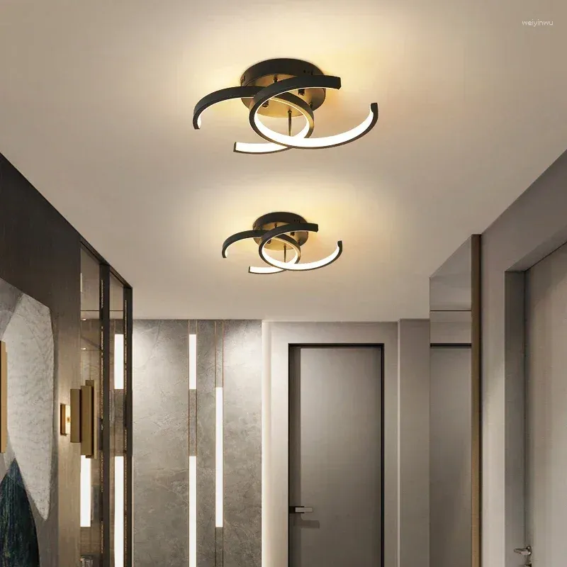 Plafonniers Nordic Moderne LED Couloir Lampe 3 Couleur Interrupteur Changeant Décoration Acrylique Luminaire Rond