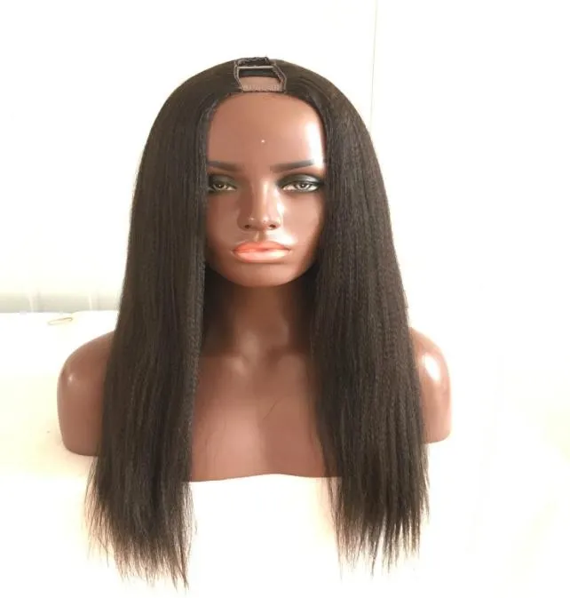 Italien Yaki 824 Zoll 1 1b 2 4 natürliche Farbe brasilianisches reines Haar U-Teil Spitze Perücken für schwarze Frauen mit Babyhaar6214392