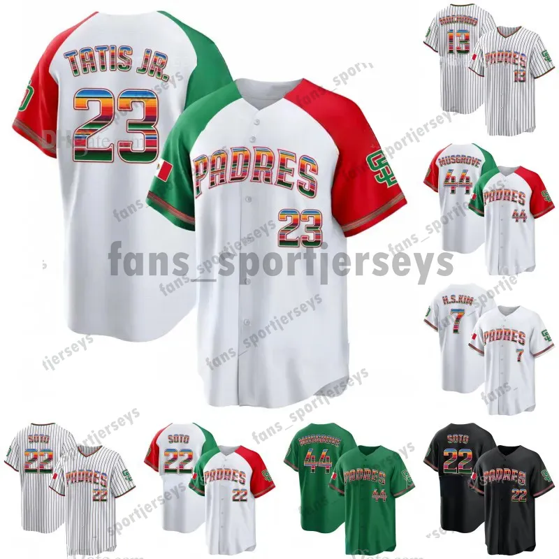 San Diego Fernando Tatis Jr. Padres Mexico Heritage Night Baseball-Trikot Juan Soto Manny Machado Ha-Seong Kim Jake Cronenworth Xander Bogaerts Blake Snell Josh Hader