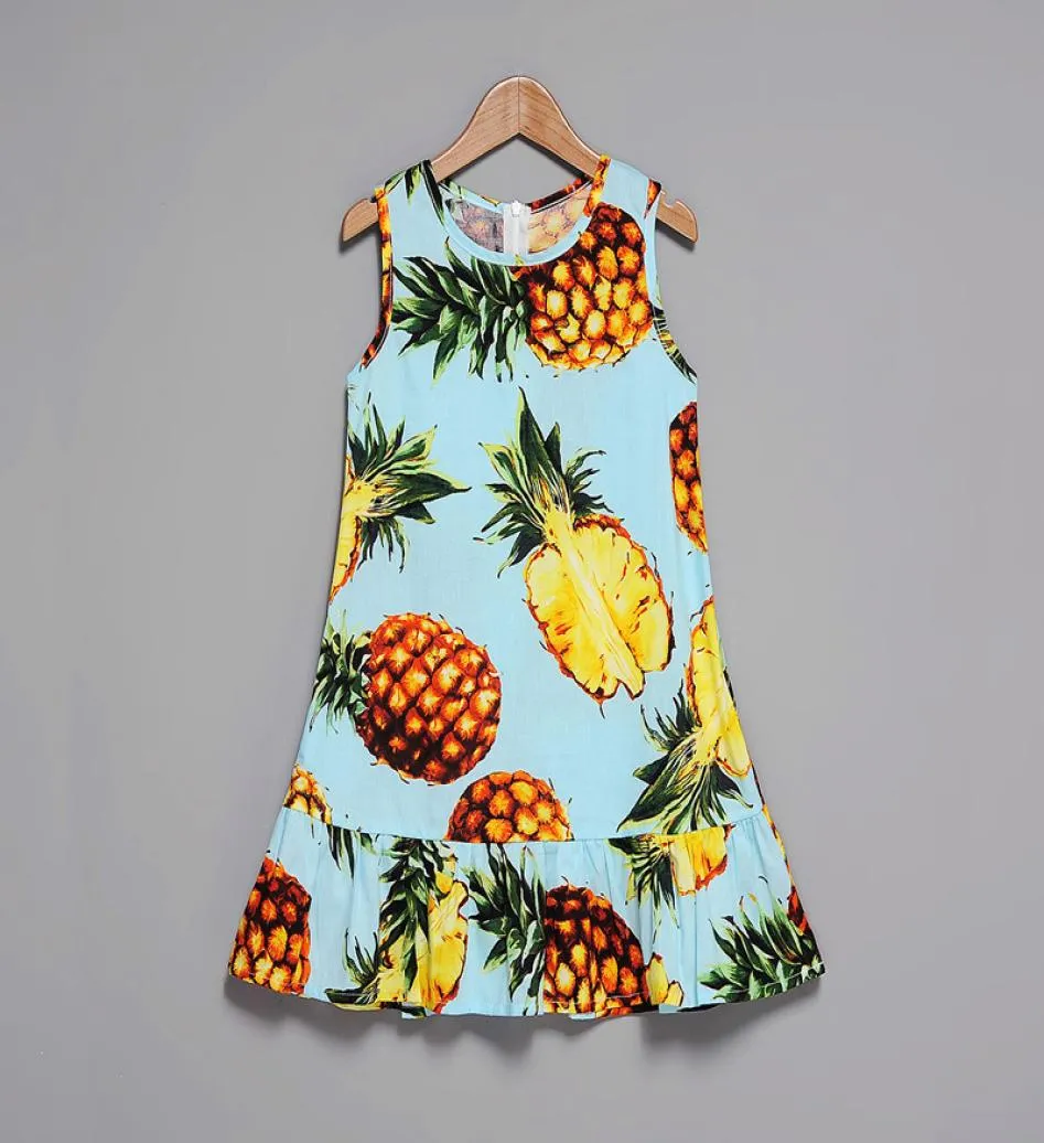 Summer Newest Dress For Mother And Daughter Family Matching Outfits Lemon Fruit Printed Dress For Mom And Me1192492