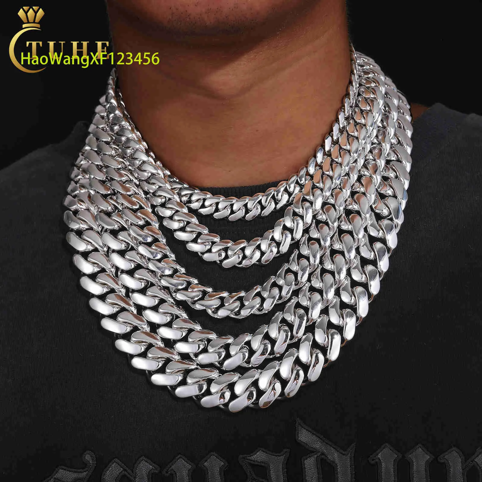 Luxury Iced Out Cuban Link Chain: Solid 925 Sterling Silver
