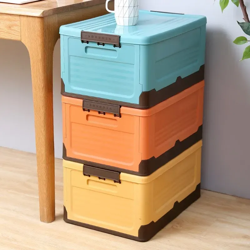 Bins 1pc Foldable Storage Box Wardrobe Storage Box Large Capacity For Toy Clothes Snacks Books Shoes Plastic Box For Car Household