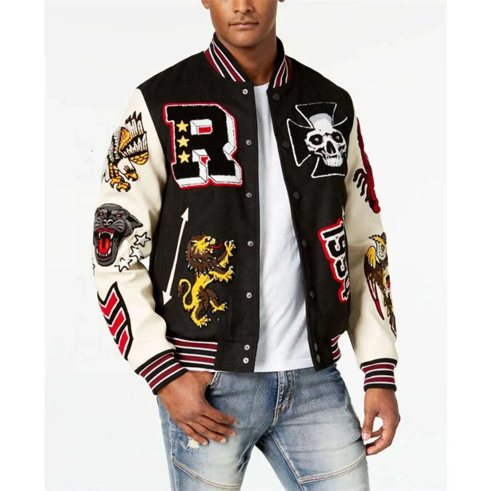 2023 Wholesale Blank Plain Letterman Baseball Custom Embroidery Sleeve Leather Wool Varsity Jacket For Men 96