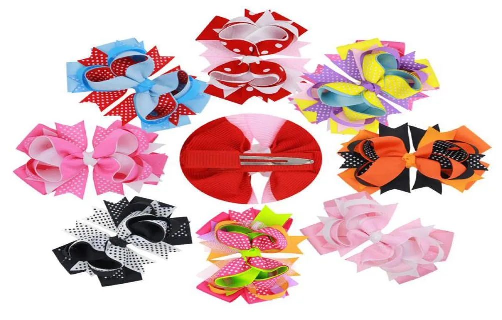 Baby Girls Boutique Hair Bows Clips Hair Pins Solid Grosgrain Ribbon Bow Hairpins Children Kids Bow Hair Accessories2275213