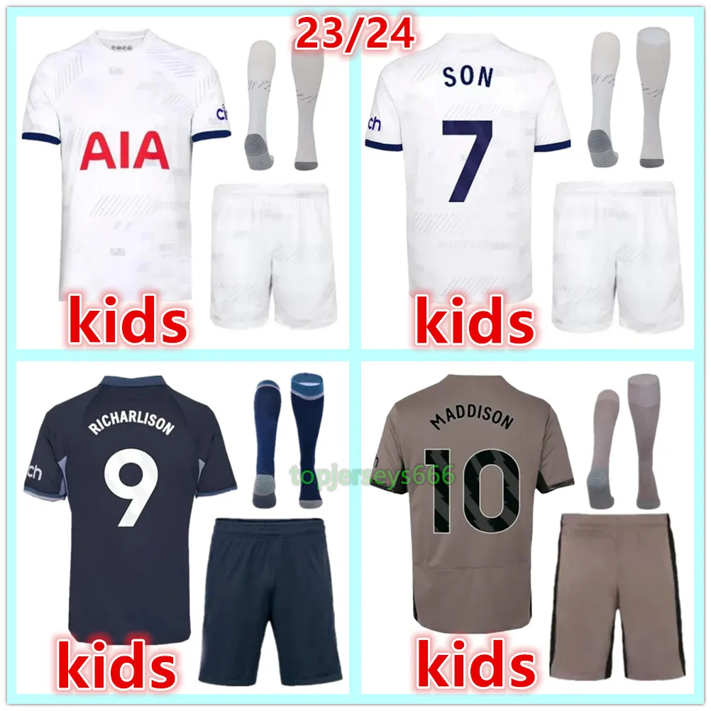 2023 2024 MADDISON SON Voetbalshirts voetbaltenues voor kinderen sokken ROMERO KULUSEVSKI 23 24 kind VAN DE VEN JOHNSON Tottenham voetbaltenue Shirt SPURS jersey