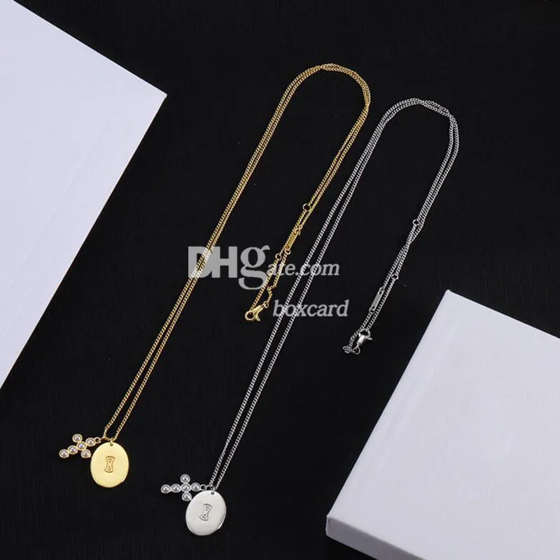 Designer Thin Chain Halsband Luxury Stamped Pendants Halsband Trendiga guld kopparhalsband med låda