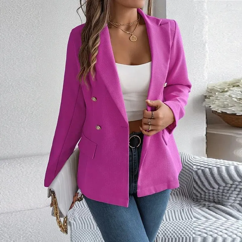 Ternos femininos senhora do escritório moda blazer primavera/verão casacos 2024 magro sólido botões terno bolso manga longa jaqueta para o sexo feminino