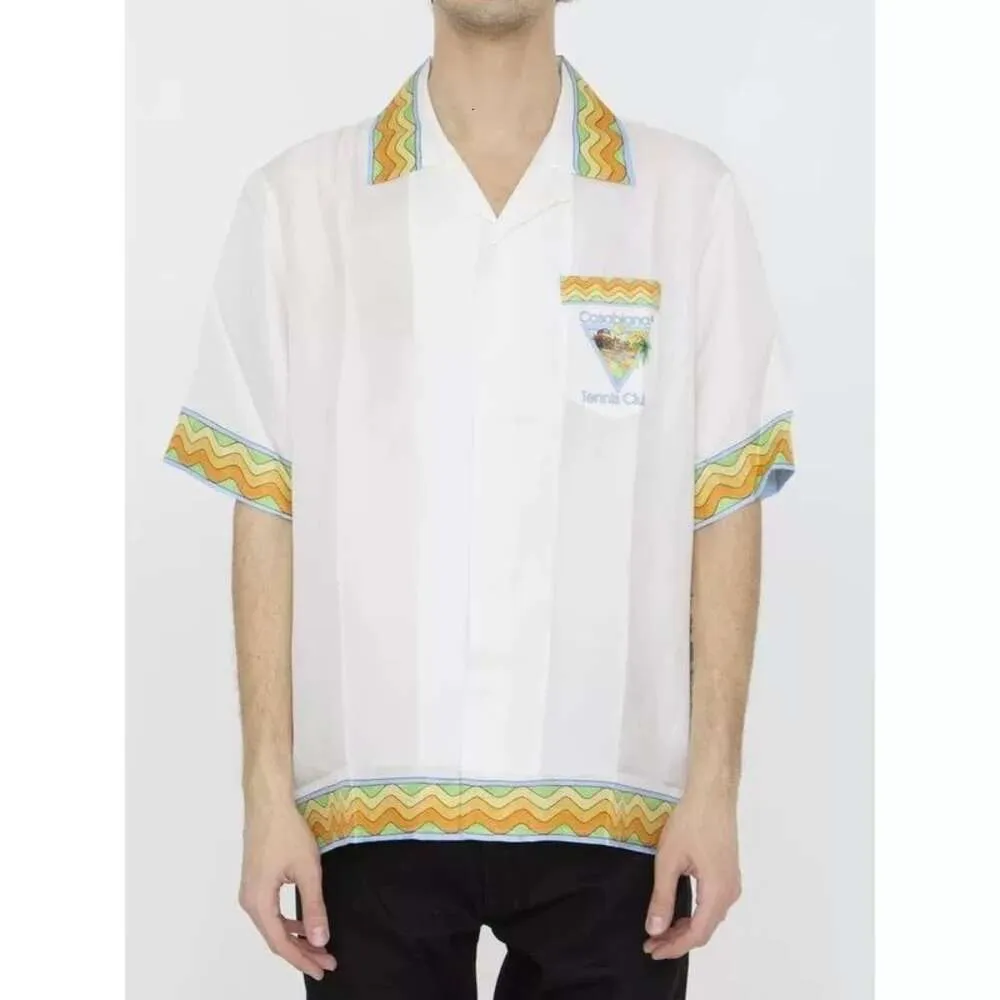 24SS Casablanca Nowy produkt Men Projektant Silk Casual Twill Shirt Hawaiian Beach Class