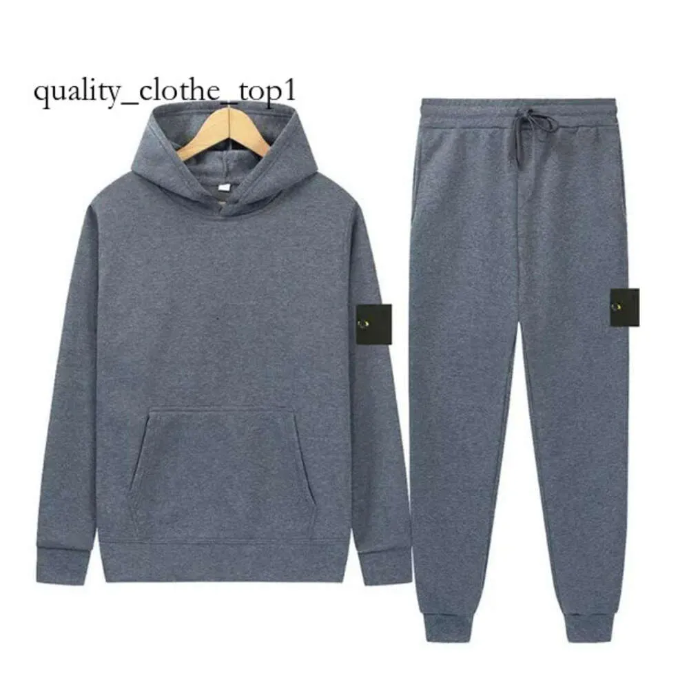 Stone Jacket Island New Coat Autumn Winter Men's Jacket Hoodie Pants Jacket Harajuku Sportswear Brand Casual Sportswear Women's Solid Hooded Sweater Set 2pcs 984