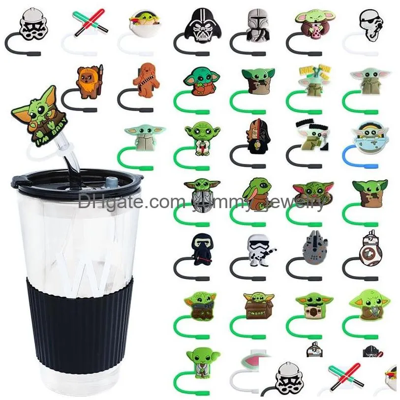 Drinking Sts 57Colors Science Fiction Green Elf Sile St Toppers Accessories Er Charms Reusable Splash Proof Dust Plug Decorative 8Mm/1 Otzng