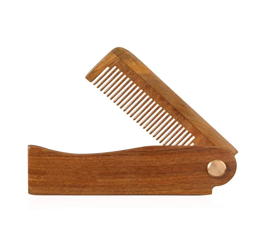 Складная удобная дизайнерская деревянная расческа, щетка карманного размера для волос, мужская деревянная расческа для бороды3816917